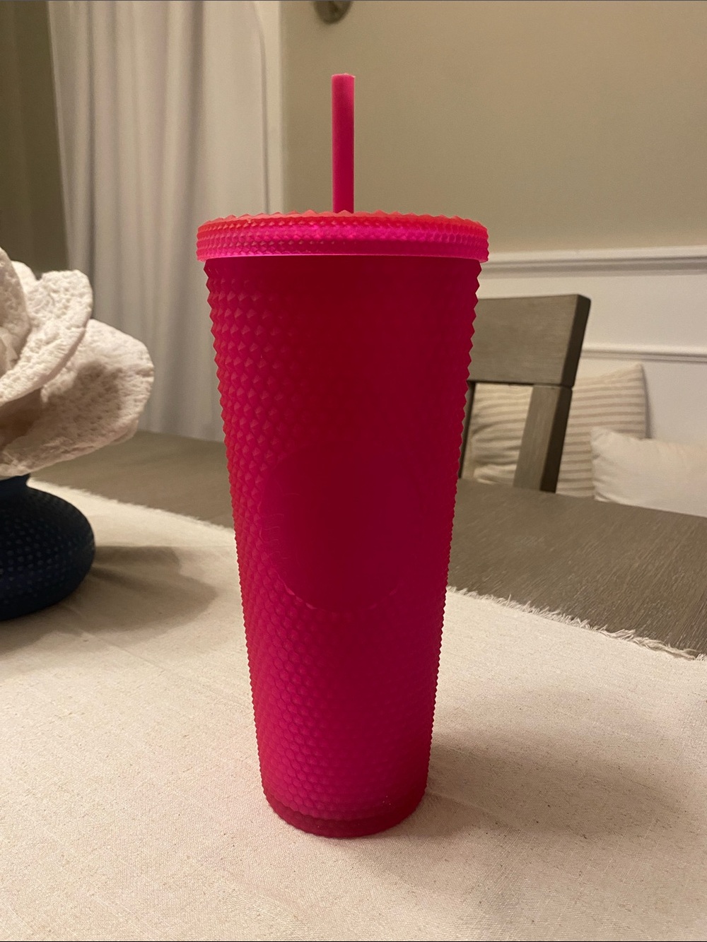 Starbucks Hot Pink Textured Reusable Tumbler with Straw